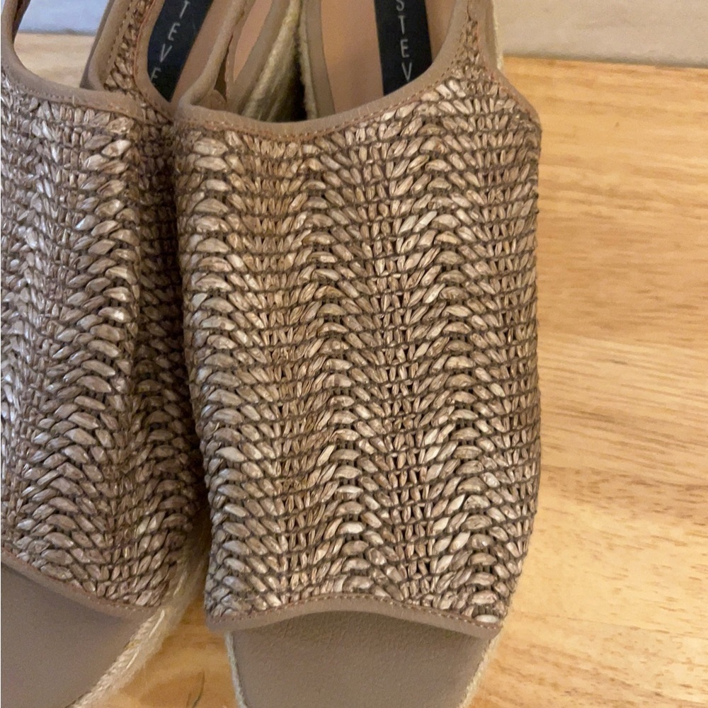 Steven By Steve Madden Courage Espadrille wedge Sandal Woven Raffia Material - Picture 10 of 13